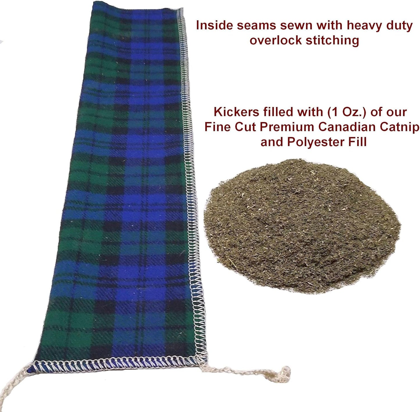 15" Catnip Cat Kicker Toys/Kitty Kick Sticks/Cat-Nip Kick Sticks (Green) (Kickers Filled with 1 Oz Premium Canadian Catnip)