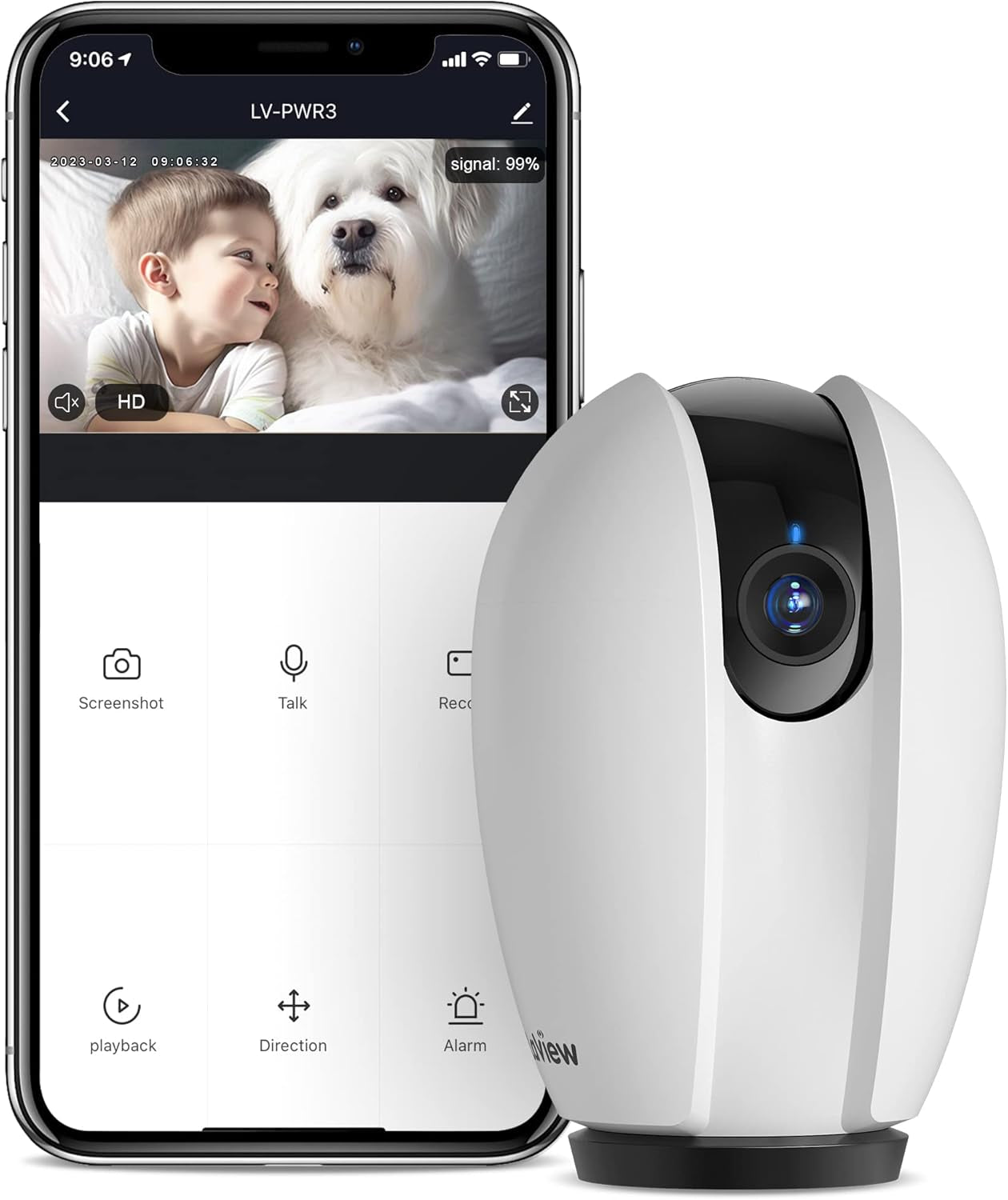 Indoor Security Camera, Baby Monitor with Sound/Motion Detection and Night Vision,Wifi Camera Home Pet Dog Surveillance Camera with App,Two-Way Audio,360-Degree IP Camera Work with Alexa