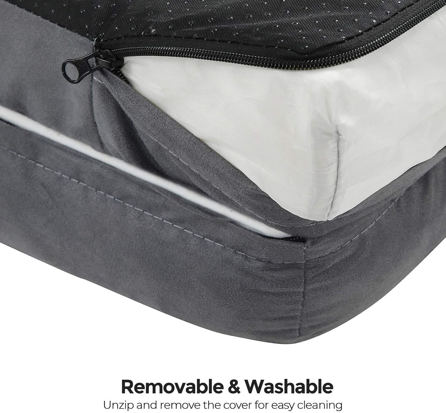 Dog Bed, Orthopedic Sofa, Memory Foam Mat, Removable Cover, 44 X 34 X 7.9 Inches, Dark Gray UPGW068G01