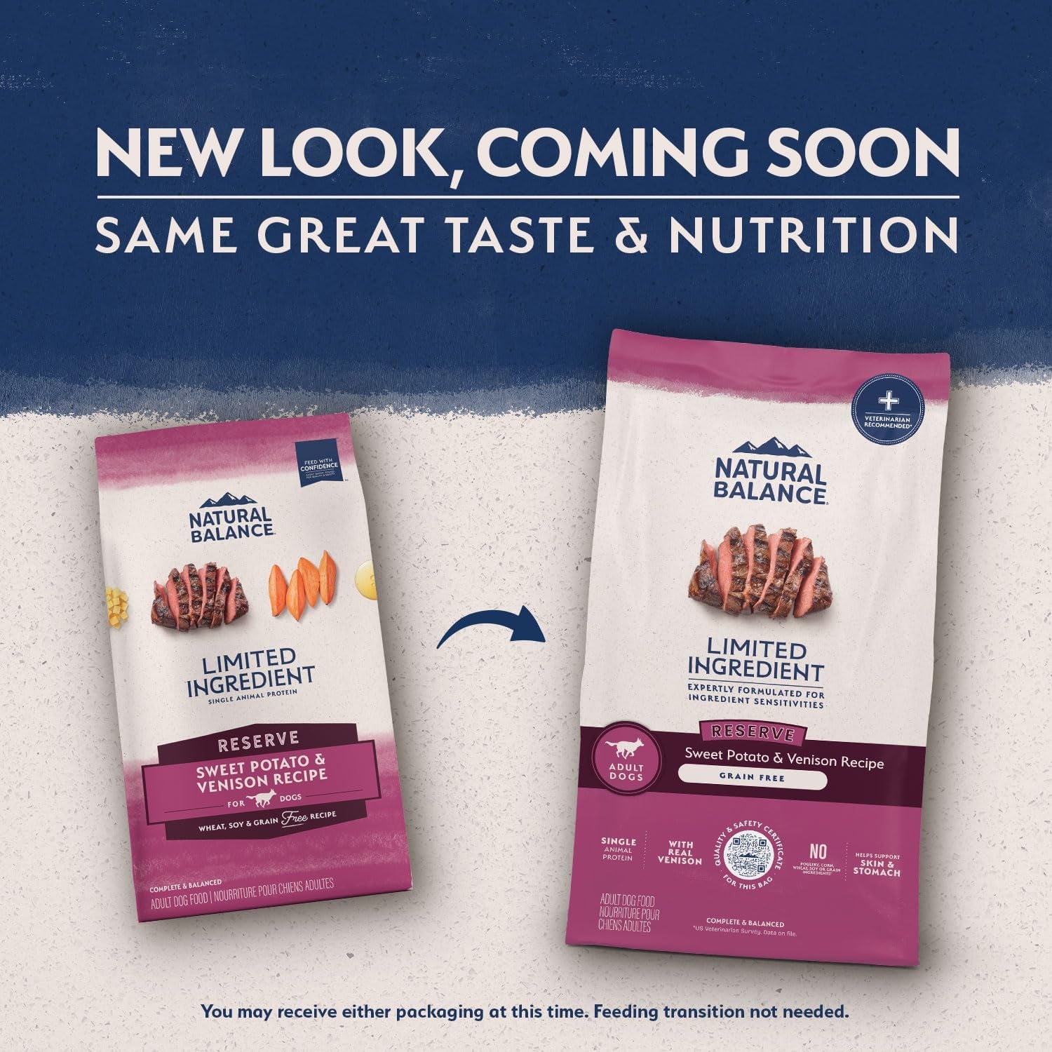 Limited Ingredient Adult Grain-Free Dry Dog Food, Reserve Sweet Potato & Venison Recipe, 4 Pound (Pack of 1)